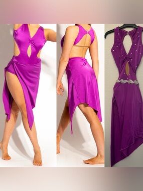 The Line up dance costume leotard lyrical purple FORTE DRESS MA-Medium adult